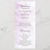 Formele Paarse Waterverf Wedding Programme Programma (Voorkant)