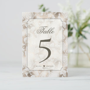 Formele Paisley Table Numbers Champagne ID767 Kaart