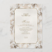 Formele Paisley Wedding Champagne ID767 Menu (Voorkant)