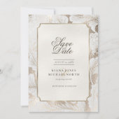 Formele Paisley Wedding Champagne ID767 Save The Date (Voorkant)