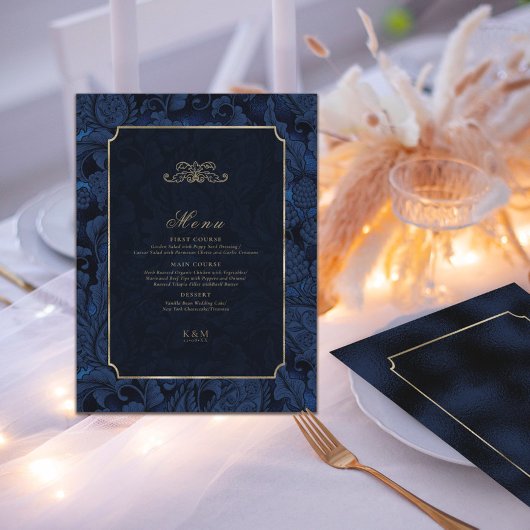 Formele Paisley Wedding Navy Blue ID767 Menu