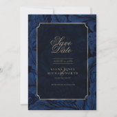 Formele Paisley Wedding Navy Blue ID767 Save The Date (Voorkant)