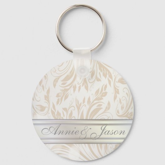 Formele parelwitte dwerg weddenschap sleutelhanger (Voorkant)