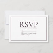 Formele plum Classic Wedding RSVP Kaartje (Voorkant)