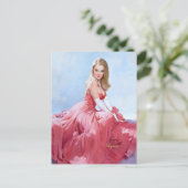 Formele rode jurk pin-up briefkaart (Staand voorkant)