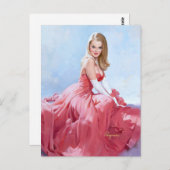 Formele rode jurk pin-up briefkaart (Voorkant / Achterkant)