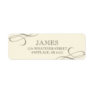 Formele ronde off-white beige retournering etiket
