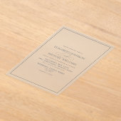 Formele Sage Green Classic Script Wedding Acryl Uitnodigingen (Laagn)