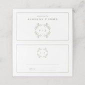 Formele  Sage Groene Monogram Bruiloft (Buitenkant ongevouwen)