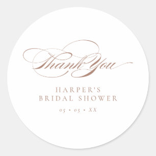 Formele script Mocha Vrijgezellenfeest Dank u guns Ronde Sticker