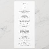 Formele Script w / Geometrische Lijst Monogram Wed Menu (Achterkant)