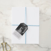 Formele scrollen bladeren zwart wit bruiloft foto cadeaulabel (Met Touw)