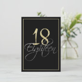 Formele Silver Black en Gold 18e verjaardag Kaart (Staand voorkant)