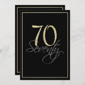 Formele Silver Black en Gold 70e verjaardag Kaart (Voorkant / Achterkant)
