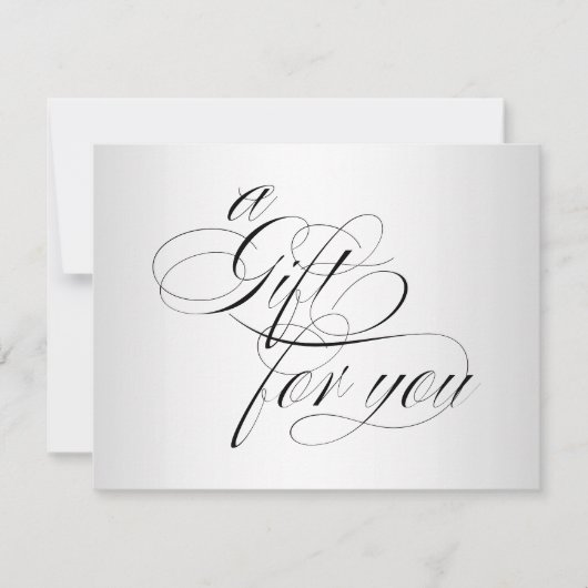 Formele Silver Calligraphy Script Cadeaucertificaa (Voorkant)
