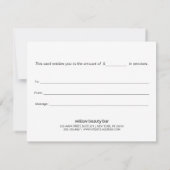 Formele Silver Calligraphy Script Cadeaucertificaa (Achterkant)