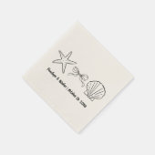 Formele strand bruiloft gunst Seashell & Bow serve Servet (Hoek)