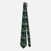 Formele stropdas | Marmer Teal Blauw & Goud (Voorkant)
