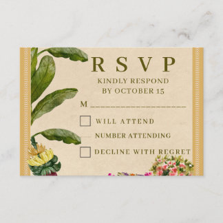 Formele traditionele trouw-RSvp-kaart | Elegant RSVP Kaartje