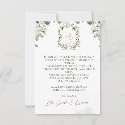 Formele trouwkaart bedankkaartjes bedankkaart (Voorkant)