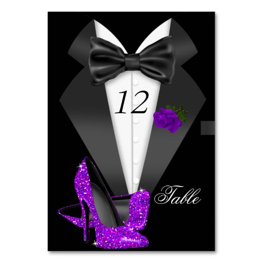 Formele Tuxedo Black Pur Heels Tafelnummer Zitplaa (Achterkant)