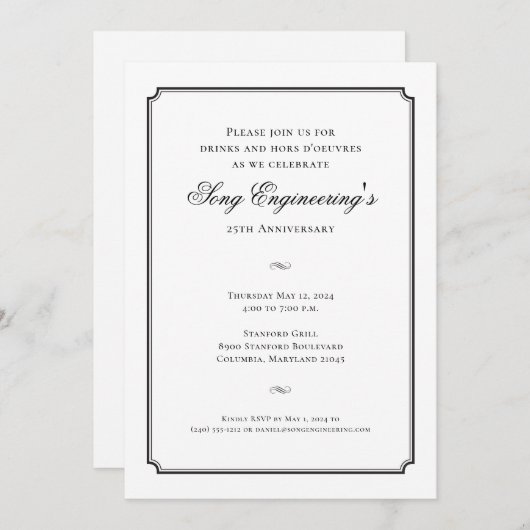 Formele uitnodiging of traditionele uitnodiging (Voorkant / Achterkant)