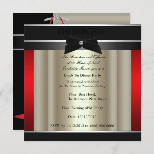 Formele uitnodiging tot het indienen van een zwart (Voorkant / Achterkant)