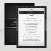 Formele uitnodiging voor evenementen in zwart-wit  (Voorkant / Achterkant)