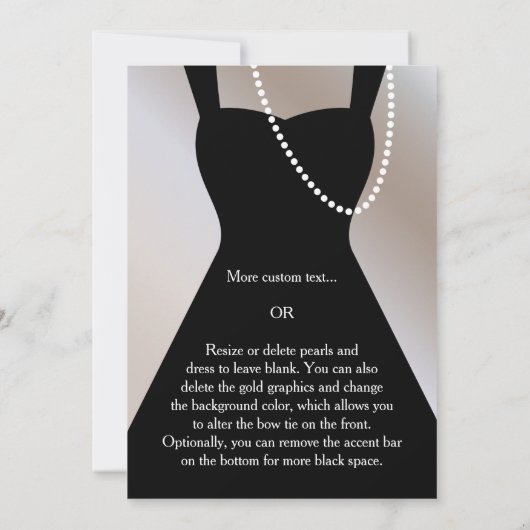 Formele uitnodigingen | Modern Tuxedo Dress Champa (Achterkant)