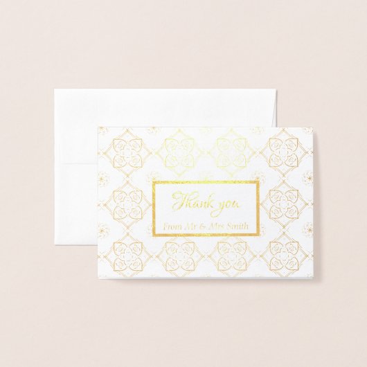 Formele verijdelde bedankkaart - Bruiloft Folie Kaarten (Voorkant met envelop)