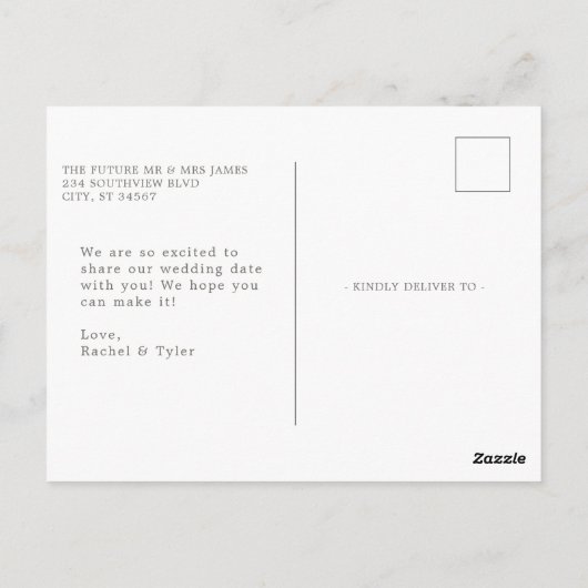 Formele Verloving van de Titel sparen de Datum Briefkaart (Achterkant)