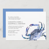 Formele Waterverf Kustkrab Bruiloft Uitnodiging (Voorkant / Achterkant)