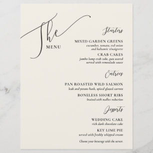 Formele weddenschappen Menu Elegant Bone Black