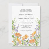 Formele Wildflower bruiloft thema Waterverf Kaart (Voorkant)