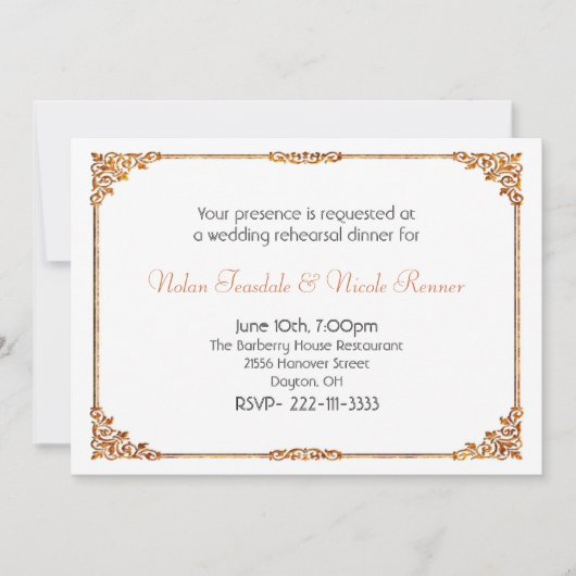 Formele Wit-trouwrepetitie Inbeluitnodiging Kaart (Voorkant)