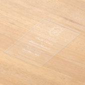 Formele Witte Bloemen Monogram Kreeft Huwelijk Acryl Uitnodigingen (Laagn)