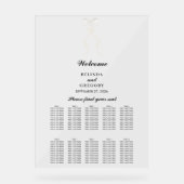 Formele witte boog lint bruiloft zithart acryl bord (Voorkant)