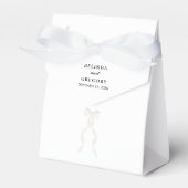 Formele witte boog lint elegante bruiloft bedankdoosjes (Voorkant Zijde)