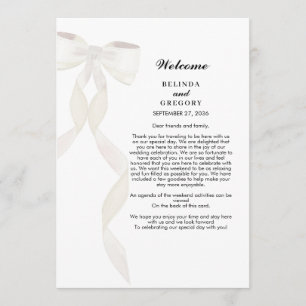 Formele witte boog lint elegante bruiloft route programma
