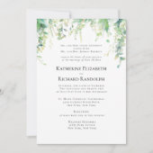 Formele Witte Botanische Trouwen 2 Venue Kaart (Voorkant)