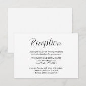 Formele zwart-wit bruiloft receptie informatiekaartje (Voorkant / Achterkant)