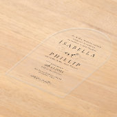 Formele zwart-wit elegante bruiloft acryl uitnodigingen (Laagn)