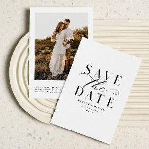 Formele zwart-wit foto Opslaan van de datum QR-cod Save The Date