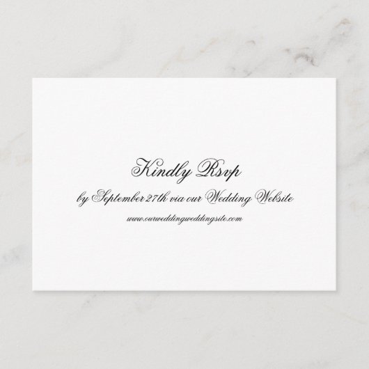 Formele Zwart-Wit QR CODE Bruiloft RSVP Kaart (Voorkant)