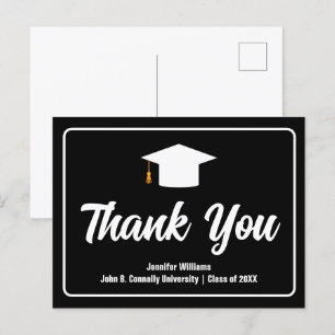 Formele Zwart Witte Typografie Afstudeer Dankjewel Briefkaart