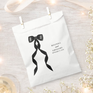 Formele zwarte boog lint elegante bruiloft bedankzakje