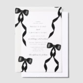 Formele zwarte boog lint Forma bruiloft Vellum Uitnodigingen (Offset)