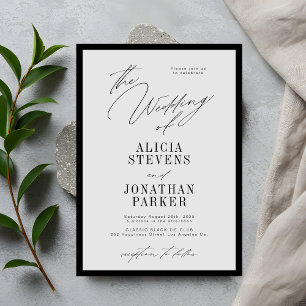 Formele zwarte en grijze klassieke typografie trou kaart