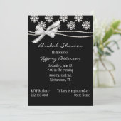 Formele zwarte en Witte Bridal Shower Uitnodiging (Staand voorkant)