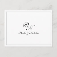 Formele zwarte en witte monogram Weddenschap Harte